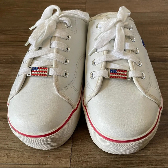 VTG Y2K Skechers Somethin Else Platform Mules Slip On USA FLAG RARE size 8.5 - Picture 2 of 9